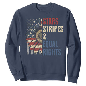 Funny Stars Stripes And Equal Rights Sweatshirt 4th Of July Women's Rights Sunflower TS11 Navy Print Your Wear