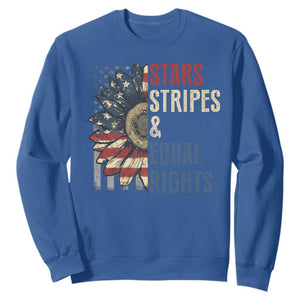 Funny Stars Stripes And Equal Rights Sweatshirt 4th Of July Women's Rights Sunflower TS11 Royal Blue Print Your Wear