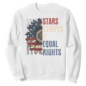 Funny Stars Stripes And Equal Rights Sweatshirt 4th Of July Women's Rights Sunflower TS11 White Print Your Wear