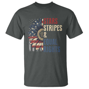 Funny Stars Stripes And Equal Rights T Shirt 4th Of July Women's Rights Sunflower TS11 Dark Heather Print Your Wear
