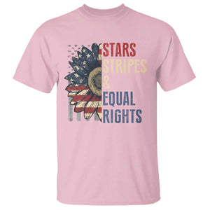 Funny Stars Stripes And Equal Rights T Shirt 4th Of July Women's Rights Sunflower TS11 Light Pink Print Your Wear