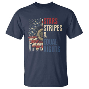 Funny Stars Stripes And Equal Rights T Shirt 4th Of July Women's Rights Sunflower TS11 Navy Print Your Wear