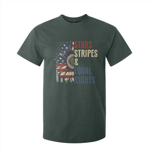 Funny Stars Stripes And Equal Rights T Shirt For Kid 4th Of July Women's Rights Sunflower TS11 Dark Forest Green Print Your Wear