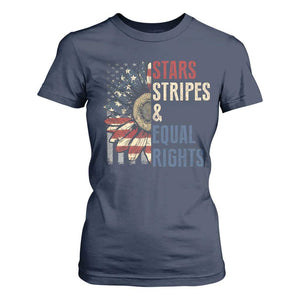 Funny Stars Stripes And Equal Rights T Shirt For Women 4th Of July Women's Rights Sunflower TS11 Navy Print Your Wear