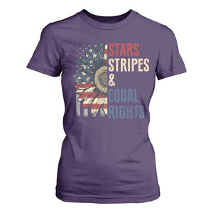 Funny Stars Stripes And Equal Rights T Shirt For Women 4th Of July Women's Rights Sunflower TS11 Purple Print Your Wear