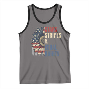 Funny Stars Stripes And Equal Rights Tank Top 4th Of July Women's Rights Sunflower TS11 Deep Heather Black Print Your Wear