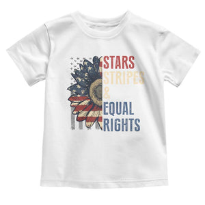 Funny Stars Stripes And Equal Rights Toddler T Shirt 4th Of July Women's Rights Sunflower TS11 White Print Your Wear