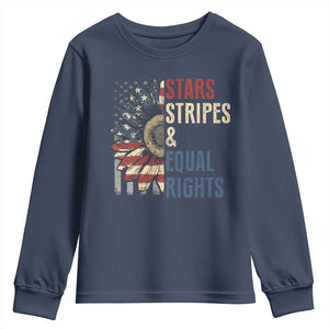 Funny Stars Stripes And Equal Rights Youth Sweatshirt 4th Of July Women's Rights Sunflower TS11 Navy Print Your Wear
