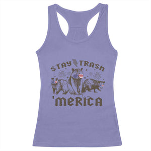 Funny Stay Trash Merica Racerback Tank Top 4th Of July Racoon Opossum Badger TS11 Violet Print Your Wear