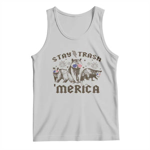 Funny Stay Trash Merica Tank Top 4th Of July Racoon Opossum Badger TS11 Ash Print Your Wear