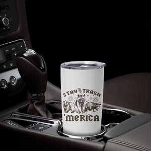 Funny Stay Trash Merica Tumbler Cup 4th Of July Racoon Opossum Badger TS11 Print Your Wear