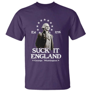 Funny Suck It England T Shirt 4th of July 1776 George Washington TS11 Purple Print Your Wear