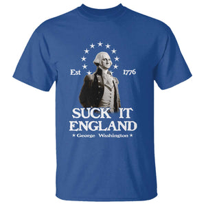 Funny Suck It England T Shirt 4th of July 1776 George Washington TS11 Royal Blue Print Your Wear