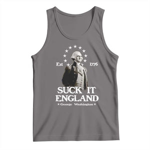 Funny Suck It England Tank Top 4th of July 1776 George Washington TS11 Deep Heather Print Your Wear
