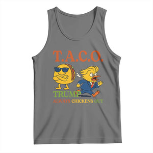 Funny TACO Cool Taco vs Trump Chicken Tank Top Trump Always Chickens Out TS02 Black Heather Print Your Wear
