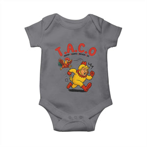 Funny TACO Running Chicken Baby Onesie Trump Always Chickens Out Hilarious Political TS02 Charcoal Print Your Wear