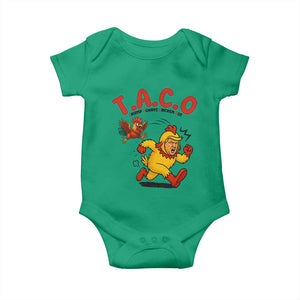 Funny TACO Running Chicken Baby Onesie Trump Always Chickens Out Hilarious Political TS02 Irish Green Print Your Wear