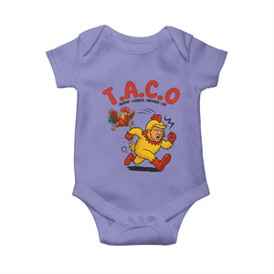 Funny TACO Running Chicken Baby Onesie Trump Always Chickens Out Hilarious Political TS02 Violet Print Your Wear
