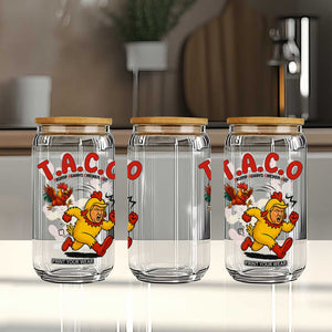 Funny TACO Running Chicken Glass Can Trump Always Chickens Out Hilarious Political TS02 Print Your Wear