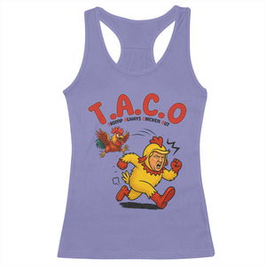 Funny TACO Running Chicken Racerback Tank Top Trump Always Chickens Out Hilarious Political TS02 Violet Print Your Wear
