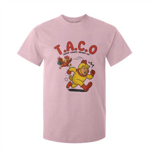 Funny TACO Running Chicken T Shirt For Kid Trump Always Chickens Out Hilarious Political TS02 Light Pink Print Your Wear