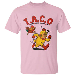 Funny TACO Running Chicken T Shirt Trump Always Chickens Out Hilarious Political TS02 Light Pink Print Your Wear