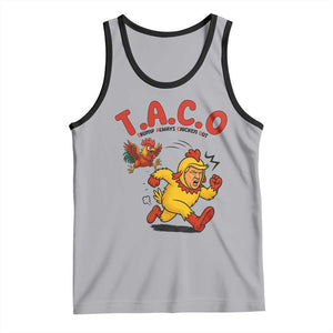 Funny TACO Running Chicken Tank Top Trump Always Chickens Out Hilarious Political TS02 Athletic Heather Black Print Your Wear