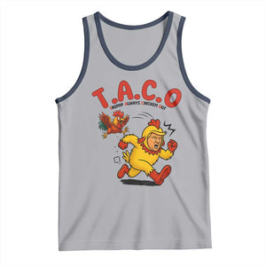 Funny TACO Running Chicken Tank Top Trump Always Chickens Out Hilarious Political TS02 Athletic Heather Navy Print Your Wear