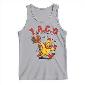 Funny TACO Running Chicken Tank Top Trump Always Chickens Out Hilarious Political TS02 Athletic Heather Print Your Wear