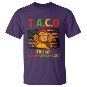 Funny TACO Trump Always Chickens Out T Shirt American Flag Political Parody TS02 Purple Print Your Wear