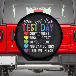 Funny Test Day Spare Tire Cover You Got This Don't Stress Rock The Test TS11 Black Print Your Wear