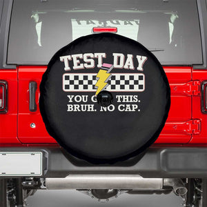 Funny Test Day You Got This Bruh No Cap Spare Tire Cover Teacher Pencil Lightning Bolt TS11 Black Print Your Wear