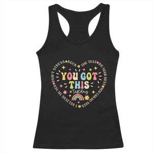 Funny Test Day You Got This Racerback Tank Top Testing Day Rock The Test Do Your Best Heart TS11 Black Print Your Wear