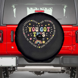 Funny Test Day You Got This Spare Tire Cover Testing Day Rock The Test Do Your Best Heart TS11 Black Print Your Wear