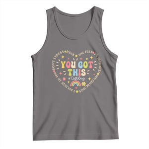 Funny Test Day You Got This Tank Top Testing Day Rock The Test Do Your Best Heart TS11 Deep Heather Print Your Wear