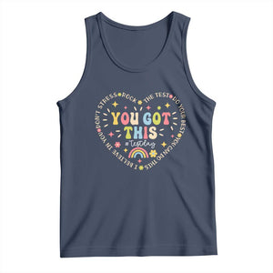 Funny Test Day You Got This Tank Top Testing Day Rock The Test Do Your Best Heart TS11 Navy Print Your Wear
