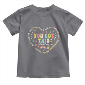 Funny Test Day You Got This Toddler T Shirt Testing Day Rock The Test Do Your Best Heart TS11 Charcoal Print Your Wear