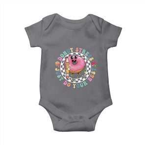 Funny Testing Day Teacher Baby Onesie Donut Stress Just Do Your Best TS11 Charcoal Print Your Wear