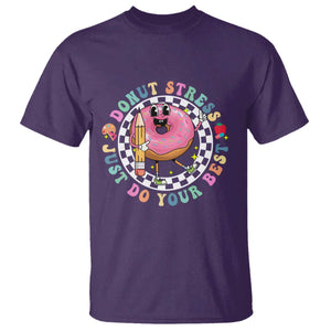 Funny Testing Day Teacher T Shirt Donut Stress Just Do Your Best TS11 Purple Print Your Wear