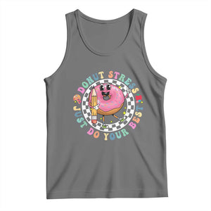 Funny Testing Day Teacher Tank Top Donut Stress Just Do Your Best TS11 Black Heather Print Your Wear