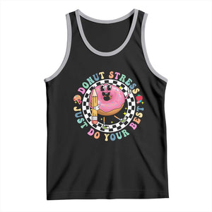 Funny Testing Day Teacher Tank Top Donut Stress Just Do Your Best TS11 Black Athletic Heather Print Your Wear