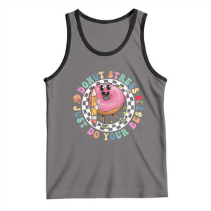 Funny Testing Day Teacher Tank Top Donut Stress Just Do Your Best TS11 Deep Heather Black Print Your Wear