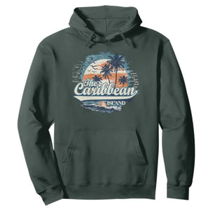 Funny The Caribbean Islands Hoodie Caribbean Sea Tour Summer Vacation TS11 Dark Forest Green Print Your Wear