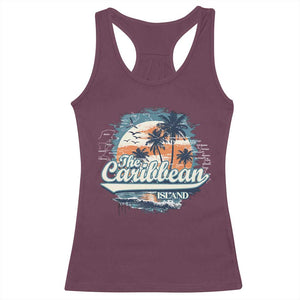 Funny The Caribbean Islands Racerback Tank Top Caribbean Sea Tour Summer Vacation TS11 Maroon Print Your Wear