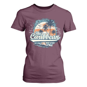 Funny The Caribbean Islands T Shirt For Women Caribbean Sea Tour Summer Vacation TS11 Maroon Print Your Wear
