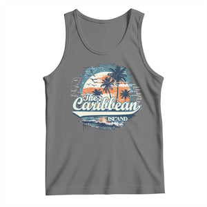 Funny The Caribbean Islands Tank Top Caribbean Sea Tour Summer Vacation TS11 Black Heather Print Your Wear