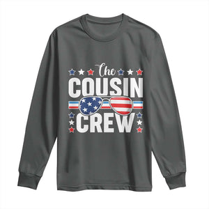 Funny The Cousin Crew 4th Of July Long Sleeve Shirt Patriotic American Family Matching TS11 Dark Heather Print Your Wear
