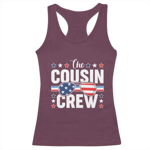 Funny The Cousin Crew 4th Of July Racerback Tank Top Patriotic American Family Matching TS11 Maroon Print Your Wear