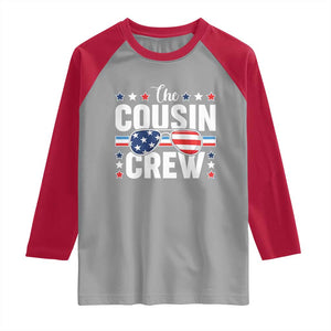 Funny The Cousin Crew 4th Of July Raglan Shirt Patriotic American Family Matching TS11 Sport Gray Red Print Your Wear