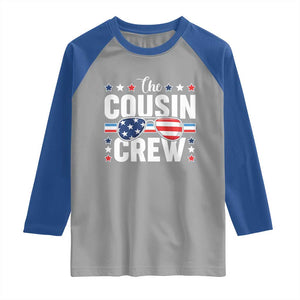 Funny The Cousin Crew 4th Of July Raglan Shirt Patriotic American Family Matching TS11 Sport Gray Royal Print Your Wear
